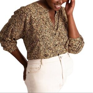 Eloquii Leopard Wild Child Drop Shoulder Blouse, New with Tags